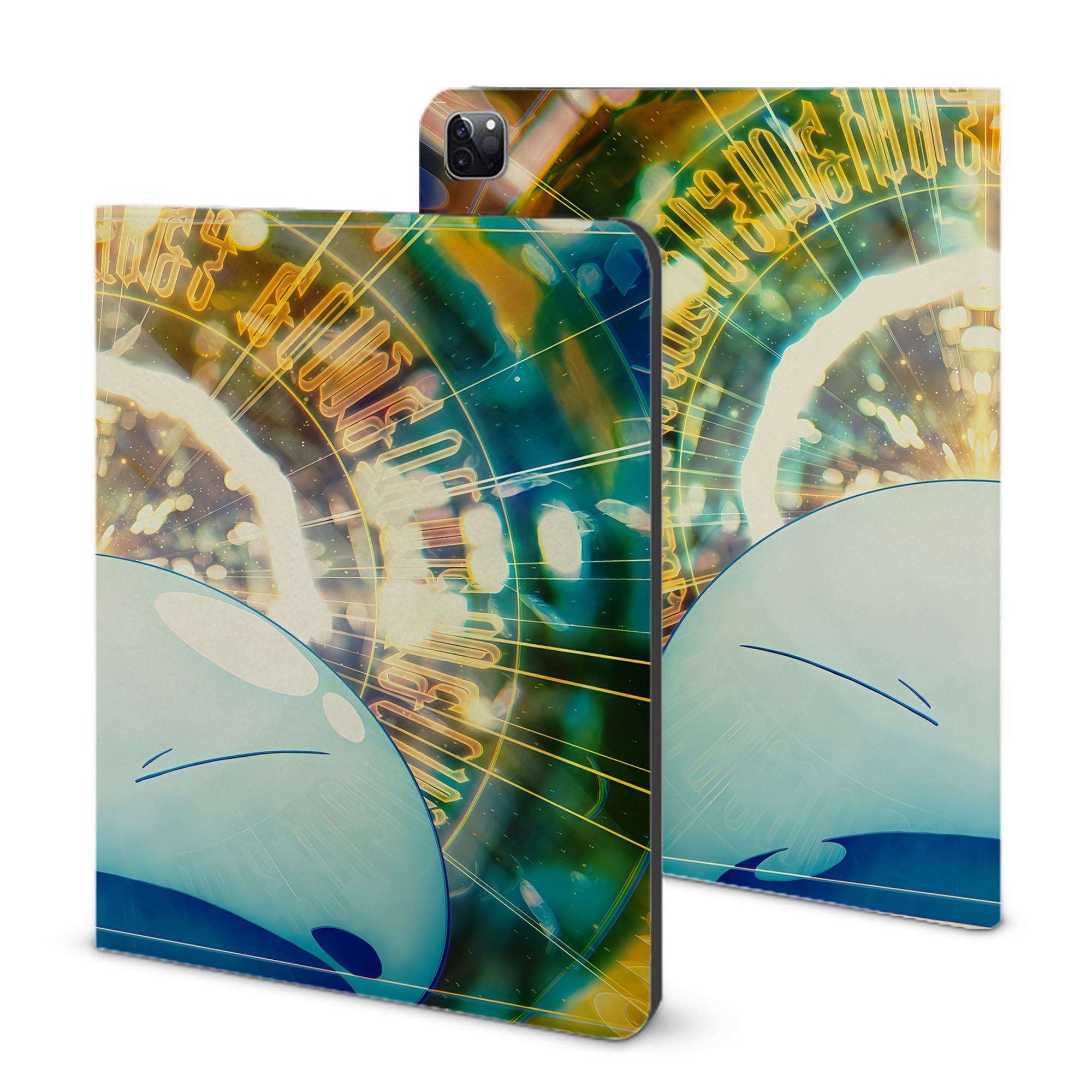 （画像用） 転スラ Regarding Reincarnated to Slime IPad ケース ブック型 PUレザー TPU 耐衝撃 軽量 薄型 ペン収納なし 全面保護 IPad 各モデル対応